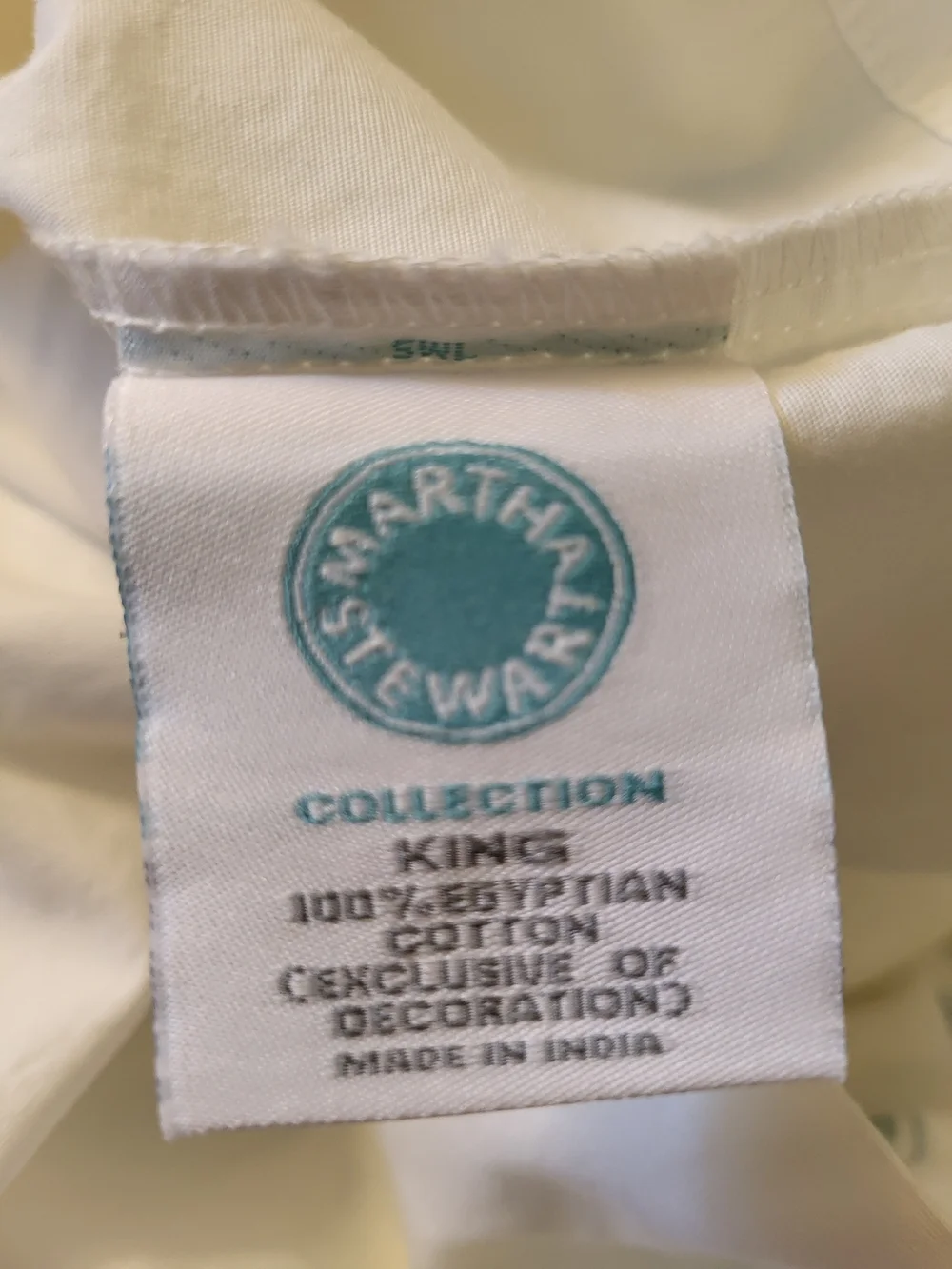 2 Martha Stewart Embroidered Blue Medallion 100% Egyptian Cotton King Pillowcase